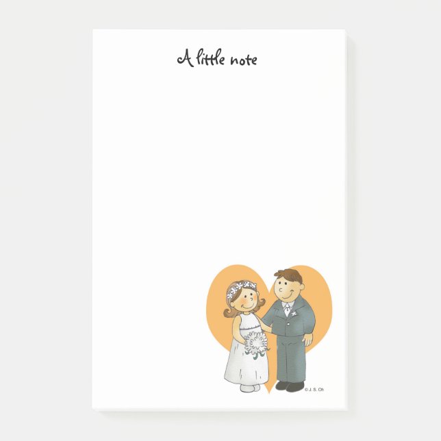 Post-it® mariée et mariée mariage mignonne personnalisée (Devant)