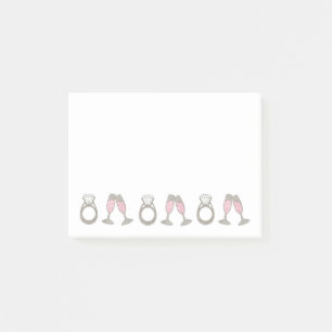 Post-it® Mariée Mariage  de bague en diamant de Champagne r