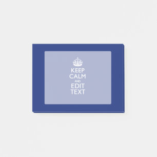 Post-it® Marine Bleue Gardez Le Calme Et Modifier Le Texte 