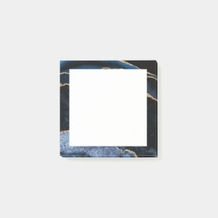 Post-it® Marine Blue Gold Parties scintillant Marbre encadr