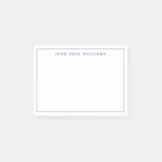 Post-it® Marine classique moderne Bleu Formal Ligne frontiè (Devant)
