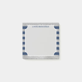 Post-it® Marine, Gris Barre rayée Mitzvah Favoriser