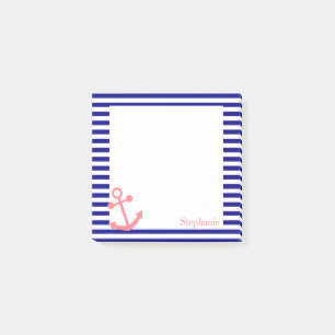 Post-it® Marine personnalisée bleu et rose pâle