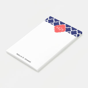 Post-it® Marine Whats Marocain #5 Coral Rouge 3 Monogramme 