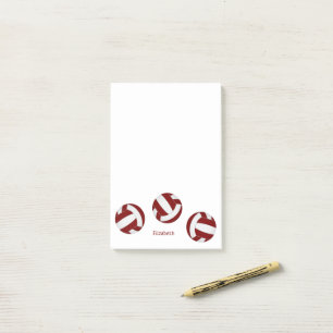 Post-it® maroon blanc couleurs de l'équipe volleyballs w no