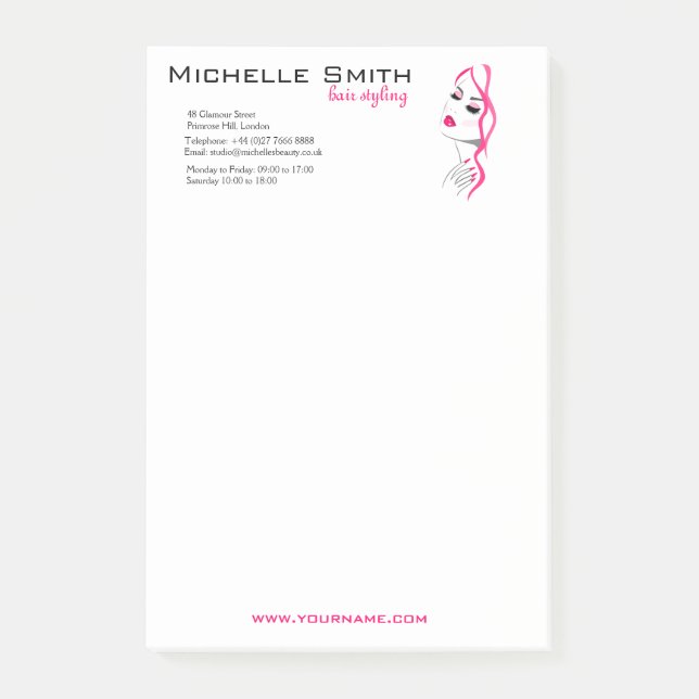 Post-it® Marquage à chaud de beauté de fille de rose de (Devant)