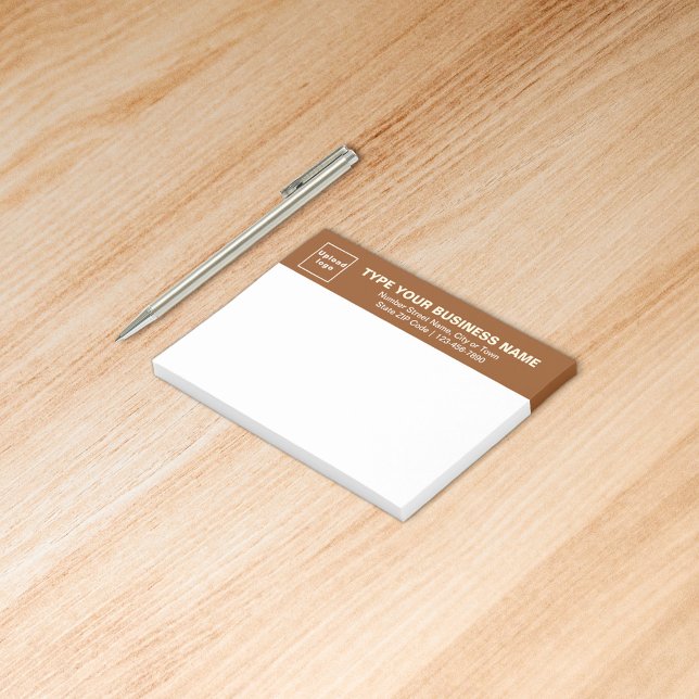 Post-it® Marque commerciale sur la rubrique Brown du rectan (Build brand name awareness. Your business brand on brown heading of rectangle sticker.)