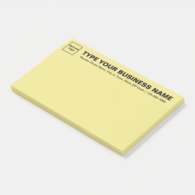 Post-it® Marque d'affaires sur le cap de Jaune Large (Incliné)