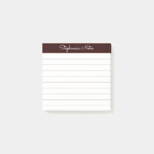 Post-it® Marron Chocolat Simplement Moderne Personnalisé Li