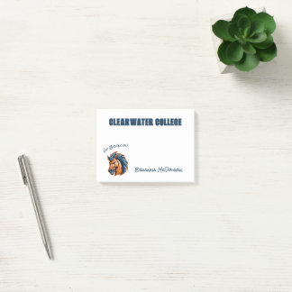 Post-it® Mascotte Stallion Broncos PERSONNALISÉE | Bleu et 