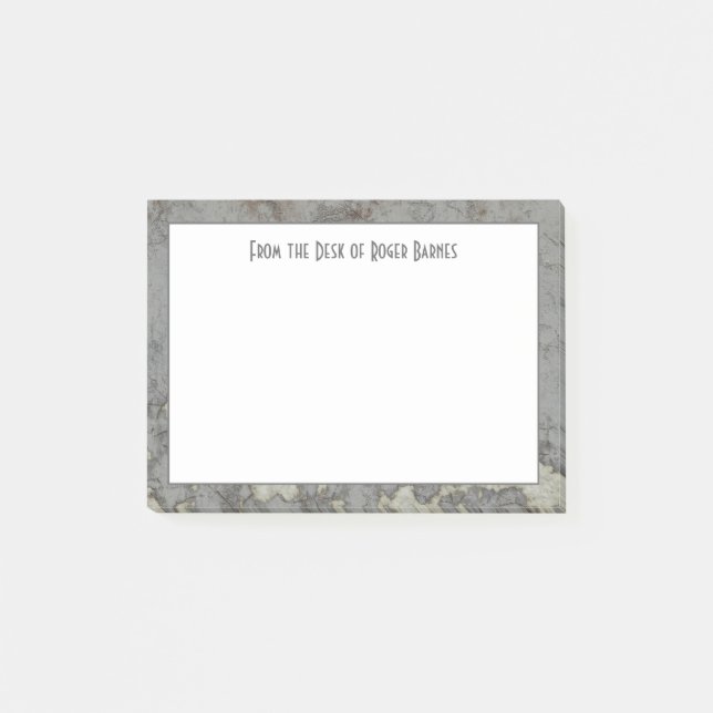Post-it® Masculin gris de marbre de granit personnalisé (Devant)