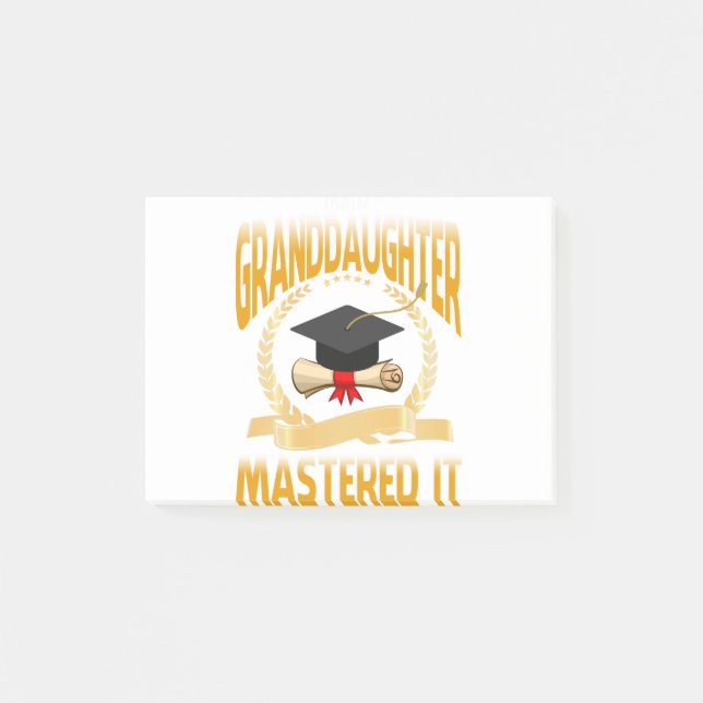 Post-it® Masters Graduation Tee Ma petite-fille Mastered (Devant)