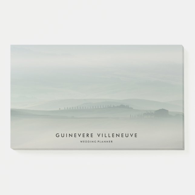 Post-it® Matin vert brumeux en Toscane avec des cyprès (Devant)