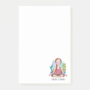 Post-it® Méditer une fille avec des Plantes