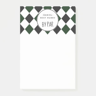 Post-it® Meilleur Hubby de Par Green Plaid avec nom