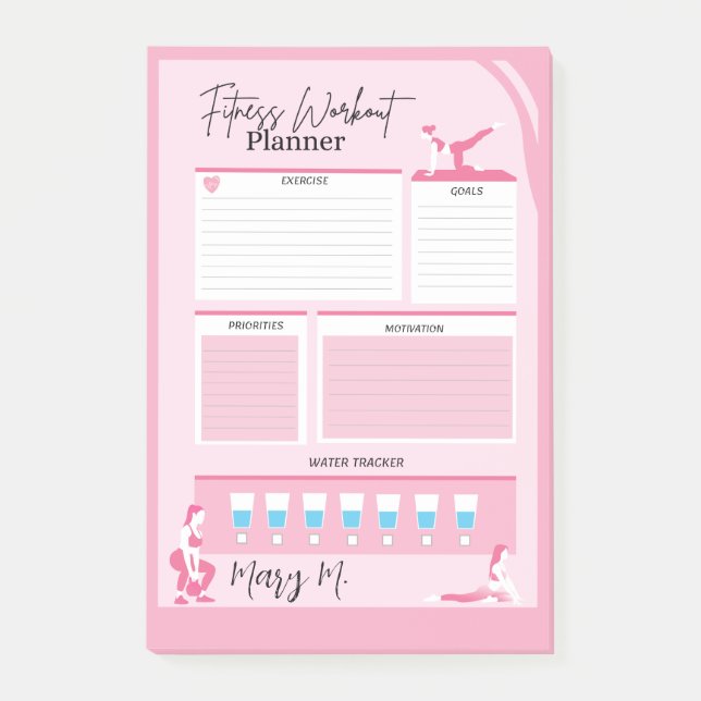 Post-it® Meilleur Jeu Quotidien De Fitness Tracker Planner (Devant)