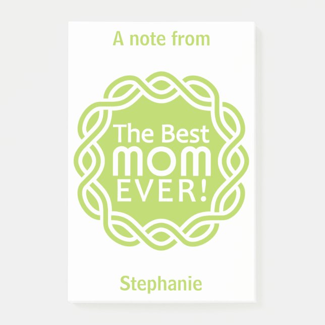 Post-it® MEILLEUR MOM nom personnalisé et couleur Notes pos (Devant)