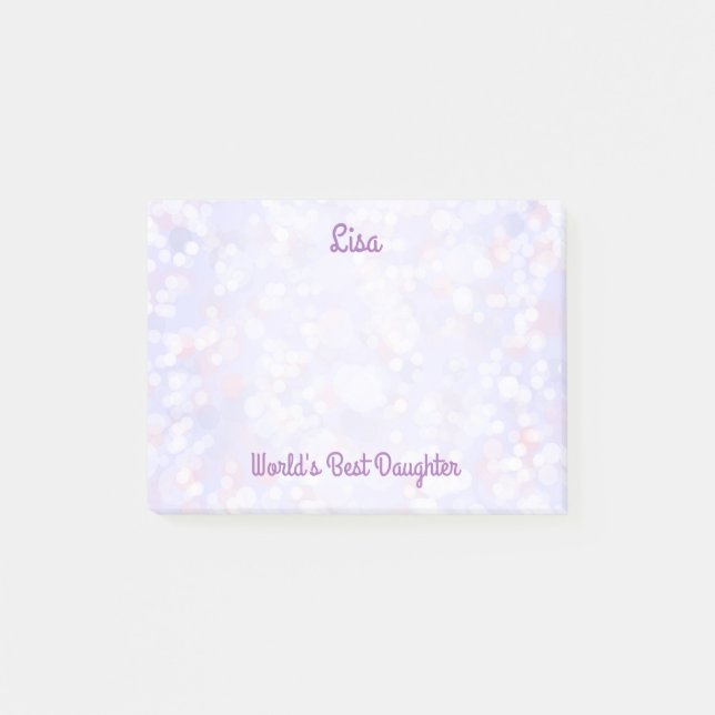 Post-it® Meilleure fille du monde, Jolie Bokeh (Devant)