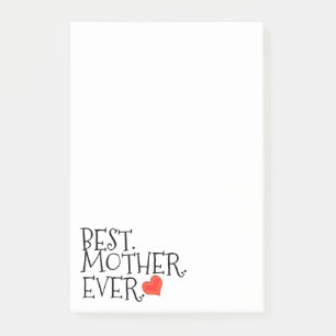 Post-it® Meilleure mère jamais typographie coeur rouge