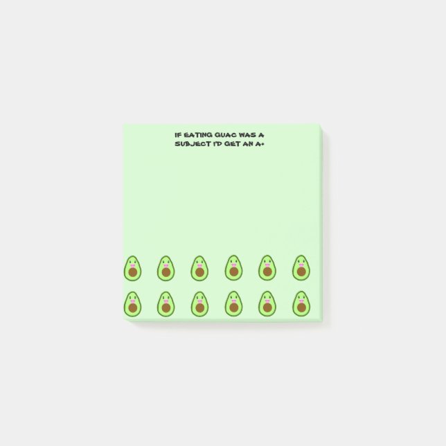 Post-it® Mémo de l'école Cute Kawaii Avocado Funny (Devant)