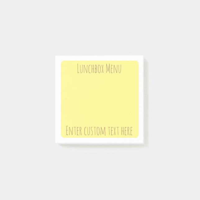 Post-it® Menu boîte à lunch Notes de déjeuner mignonnes  (Devant)