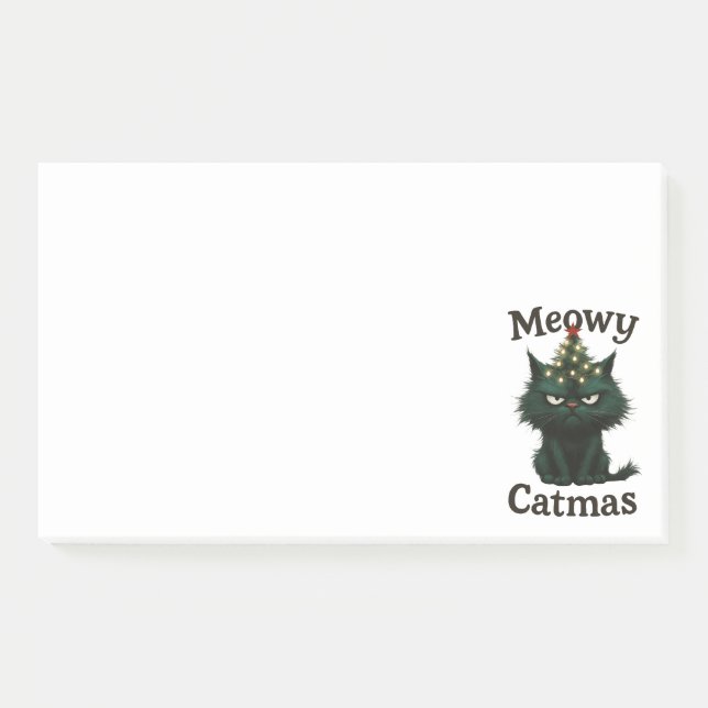 Post-it® Meowy Catmas Moody cat (Devant)