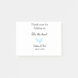 Post-it® merci cravate le noeud bleu coeur mariage rustique