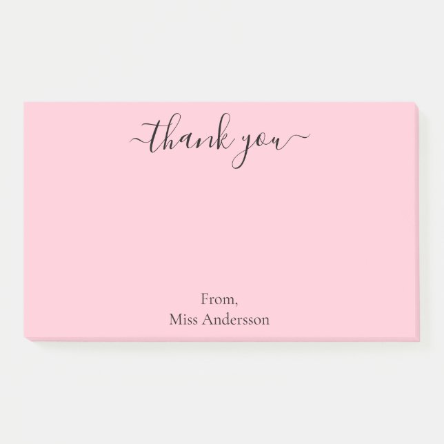 Post-it® Merci d'enseignant rose simple (Devant)