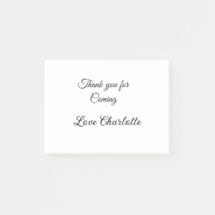 Post-it® merci d'être venu nom à ajouter au message texte