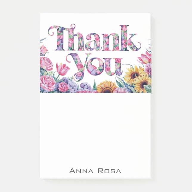 Post-it® *~* Merci floral Gratitude AP85 Manifestation (Devant)