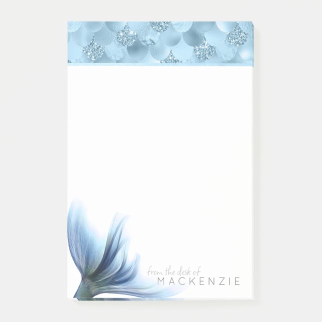 Post-it® Mermaid Glam Tail | Dusty Ice Blue Luster Custom (Devant)