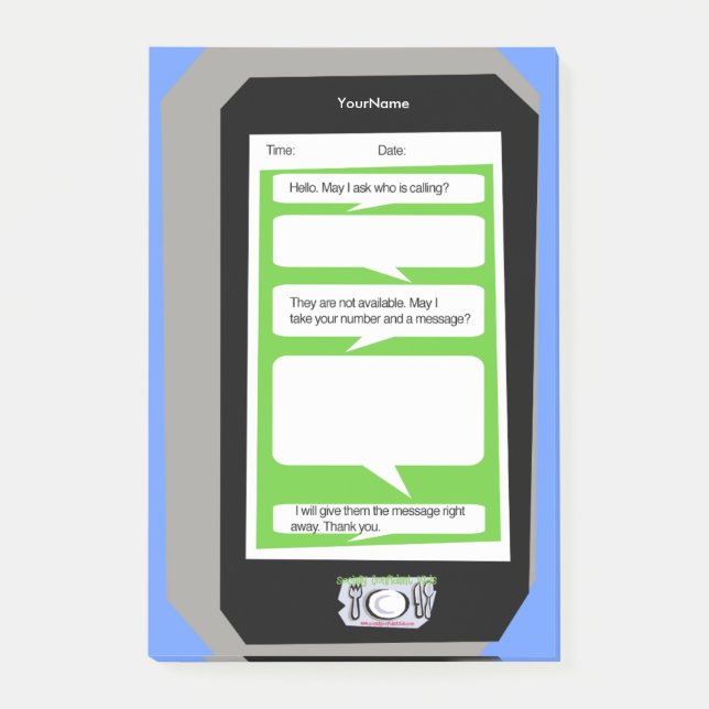 Post-it® Message téléphonique personnalisé sur la note de p (Devant)