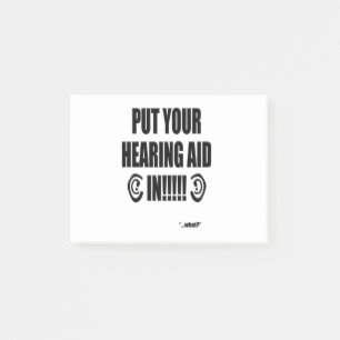 Post-it® « Mettez votre appareil auditif !!! »