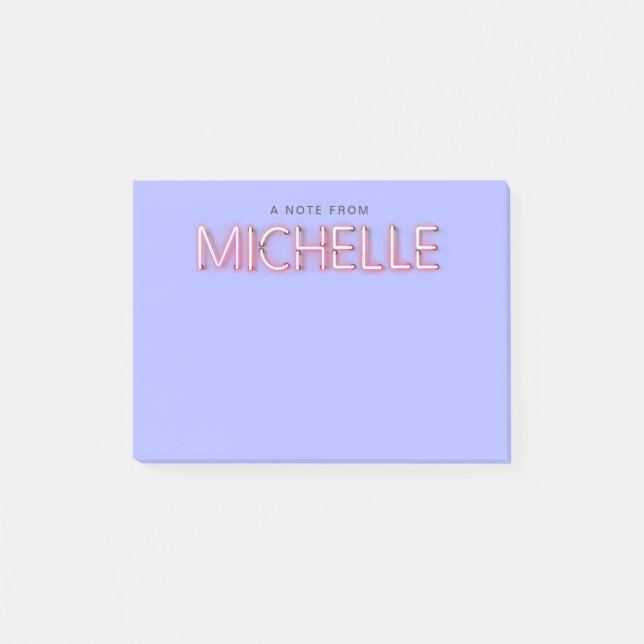 Post-it® Michelle nom dans lumière néon brillante nouveauté (Devant)