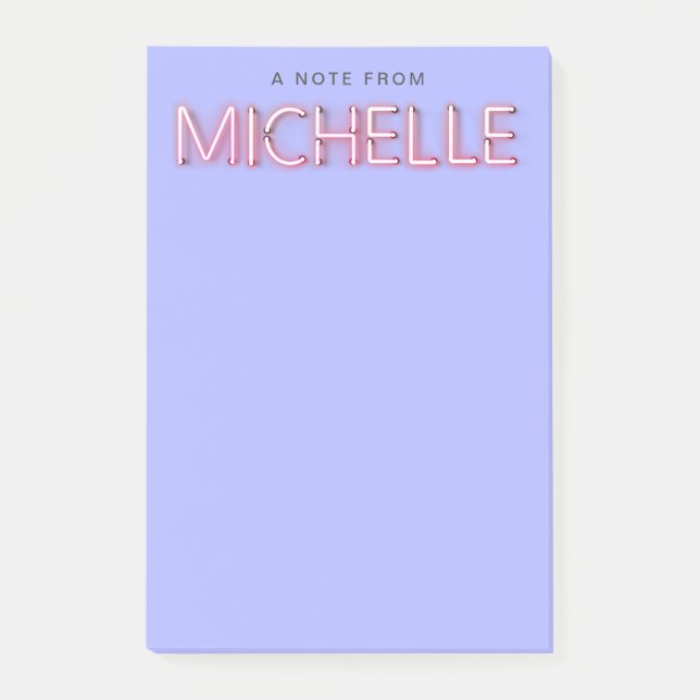 Post-it® Michelle nom dans lumière néon brillante nouveauté (Devant)