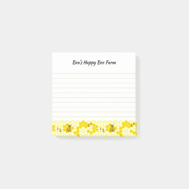 Post-it® Miel Bee Honeypeb modifiable Facultatif Linne (Devant)