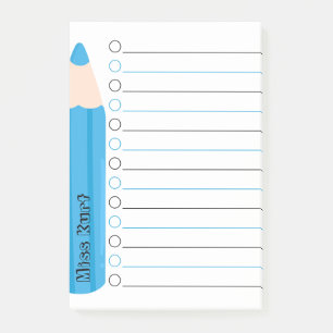 Post-it® Mignolette Bleu crayon Linked Professeur Personnal