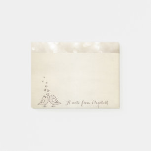 Post-it® Mignon Adorable Élégant , Oiseaux en Amour