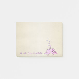 Post-it® Mignon Adorable Élégant , Oiseaux en Amour