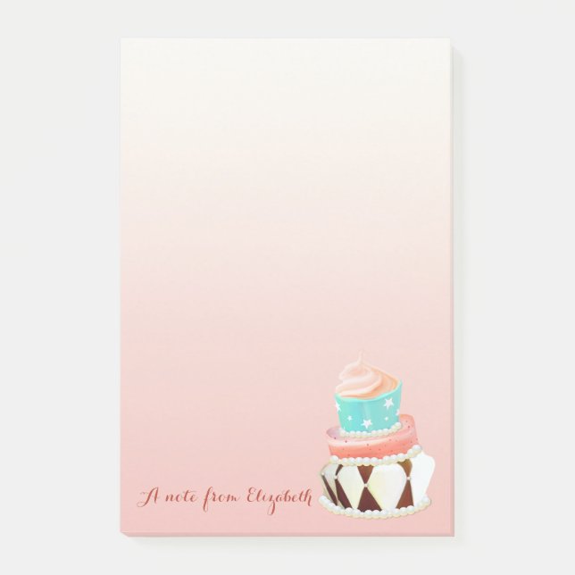 Post-it® Mignon Chic Fille , Gâteau (Devant)