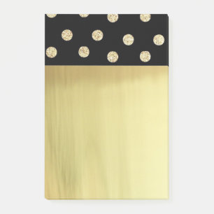 Post-it® Mignon Élégant Faux Or Points Noirs