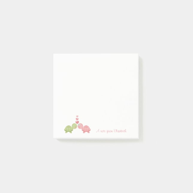 Post-it® Mignon Féminin,Tortues Amoureuses (Devant)