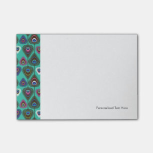 Post-it® mignon motif en plumes de paon