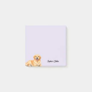 Post-it® Mignon retriever golden à l'aquarelle tendance per