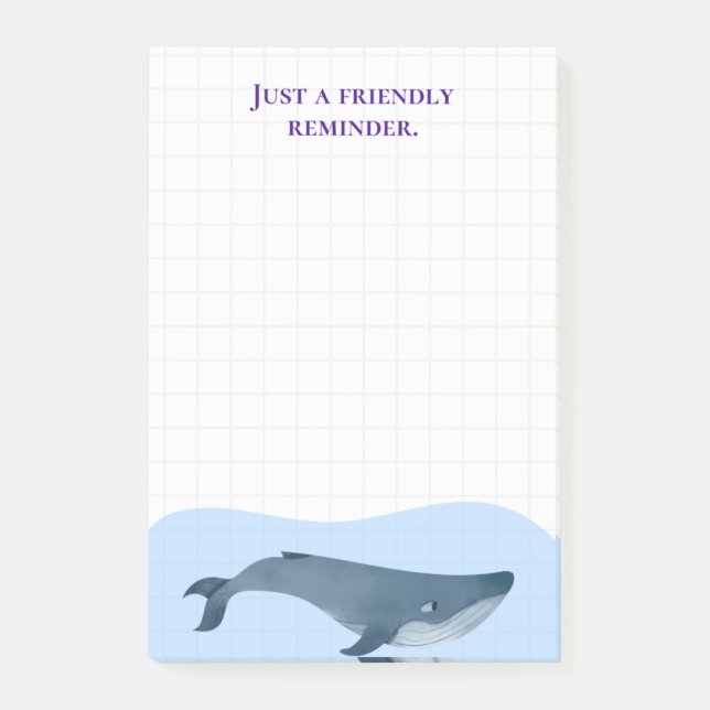 Post-it® Mignonne baleine Rappel simple (Devant)