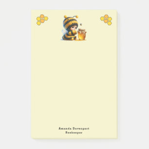 Post-it® Mignonne fille en costume d'abeille avec miel