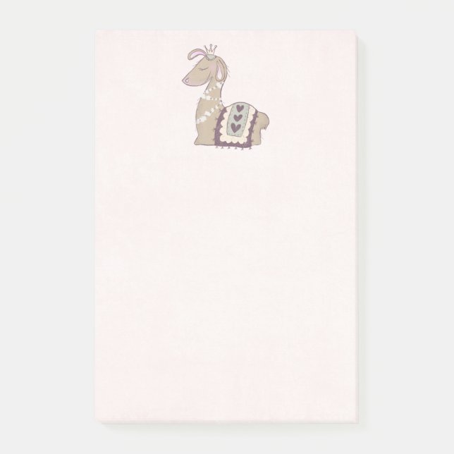 Post-it® Mignonne Llama Princesse portant une couronne (Devant)