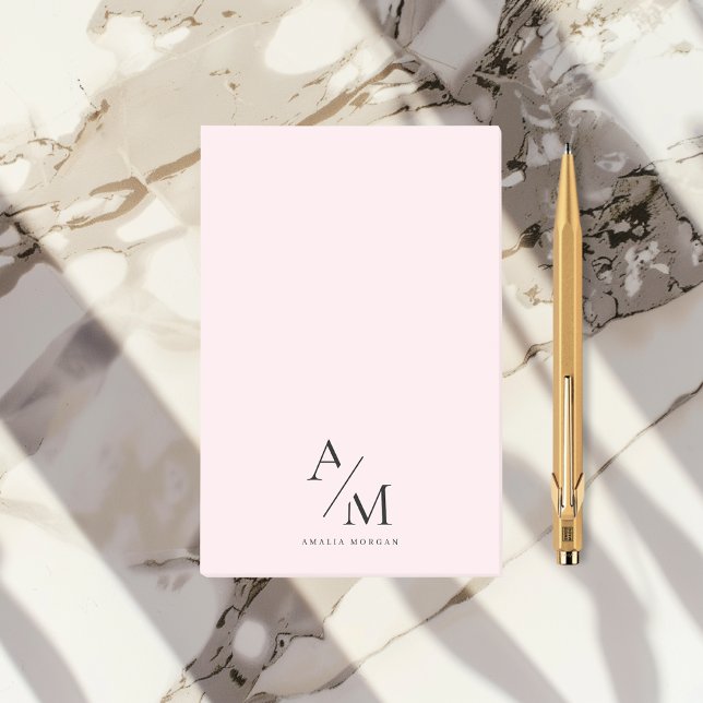 Post-it® Minimal Pastel rose initial et personnalisé (Créateur téléchargé)