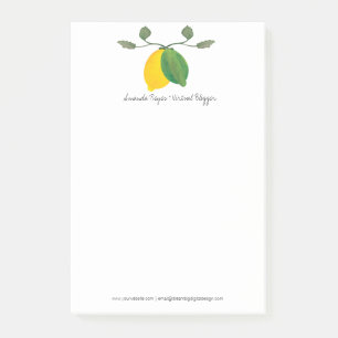 Post-it® Minimaliste Aquarelle Citron et Citron Vert Limonc