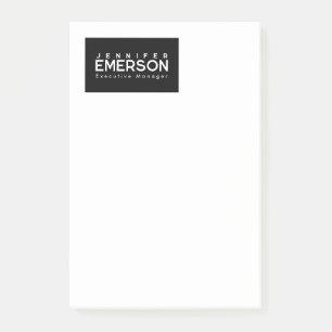 Post-it® Minimaliste moderne professionnel uni noir blanc